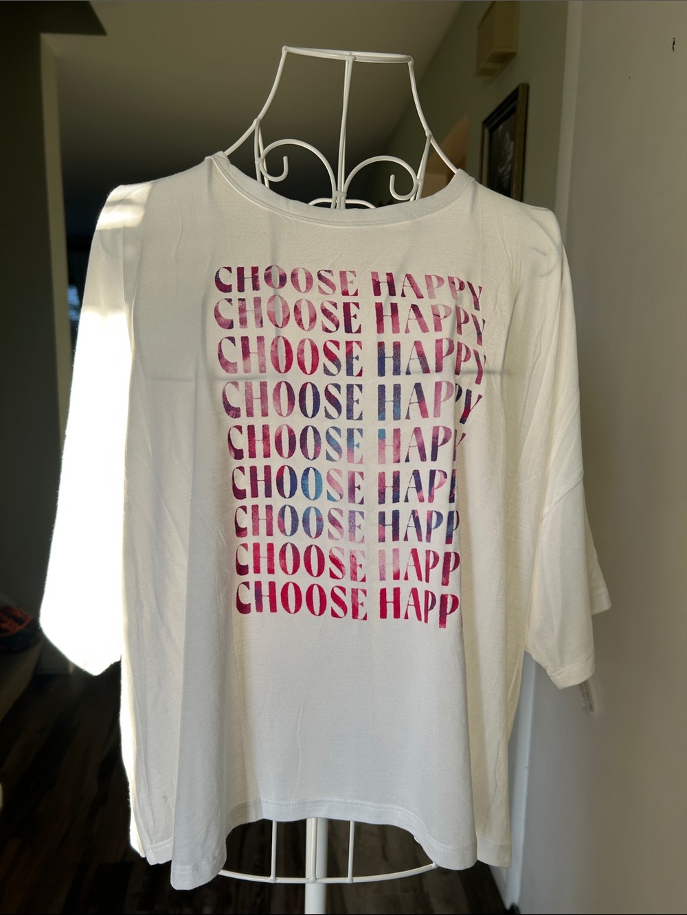 Old Navy White Short-Sleeve 'Choose Happy' Graphic Tee